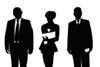 Silhouettes of staff in suits