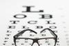glasses and an eye chart