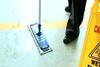 A mop being used in a hospital