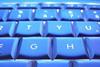 Blue laptop keyboard
