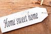 Label saying "home sweet home"