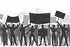 industrial action strike placard protest