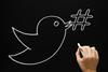 Twitter bird on chalk board