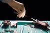 Surgeons hand reaching for scalpel