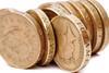 Group of pound coins
