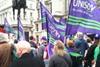 A unisons protest march