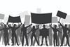 industrial action strike placard protest