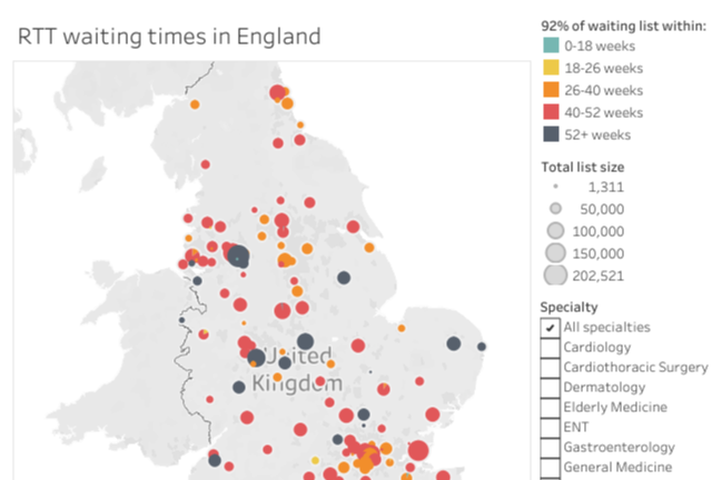 Mapped: RTT waiting times | News | Health Service Journal