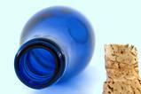 Blue bottle and cork