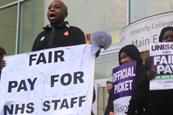 NHS staff on picket line