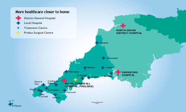 Royal Cornwall Hospital Map