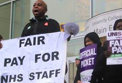 NHS staff on picket line