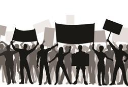 industrial action strike placard protest