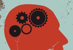 Illustration of a brain with cogs