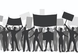 industrial action strike placard protest