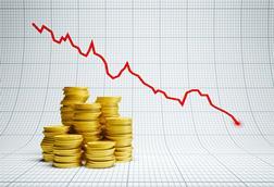 Deficit money coins graph