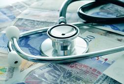 Stethoscope money notes finance