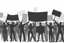 industrial action strike placard protest