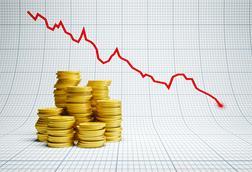 Deficit money coins graph