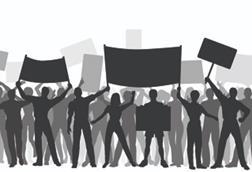 industrial action strike placard protest