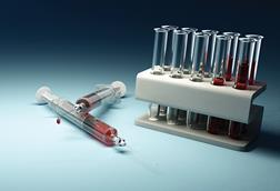 Syringes blood samples