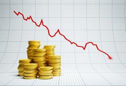 Deficit money coins graph