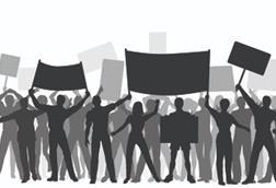 industrial action strike placard protest
