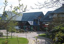 View of the main entrance of Salisbury District Hospital from the south west