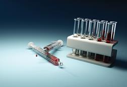 Syringes blood samples