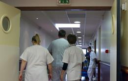 Hospital corridor and nurses