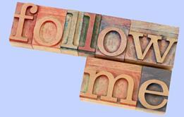 Letter press blocks spelling out "follow me"