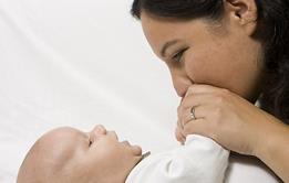 Newborn baby with mother