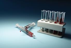 Syringes blood samples