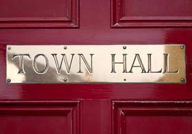 Town hall sign