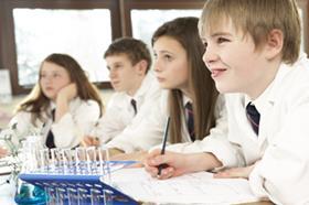 community services young students in class boys girls science school