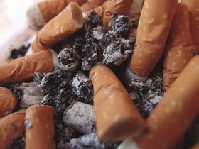 Cigarette butts in an ashtray