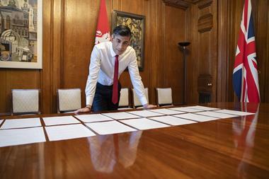 The Chancellor Rishi Sunak runs through his Spring Statement speech in his offices in 11 Downing Street