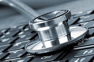 computer and stethoscope