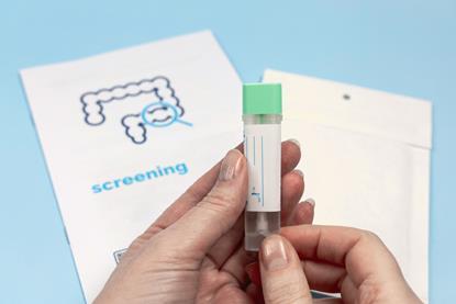 Rectal cancer screening test stock photo