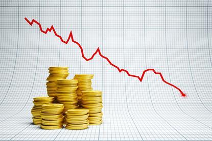 Deficit money coins graph