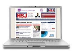 HSJ homepage on a computer screen