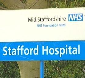 The sign to Stafford Hospital