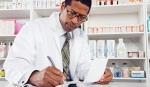 Pharmacist writing