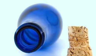 Blue bottle and cork