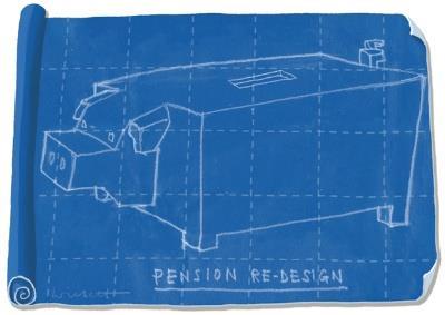 Illustration of a blueprint of a piggy bank