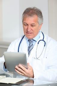 Doctor using wireless technology