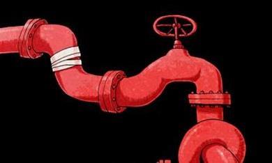 Illustration of red pipe with knot in it