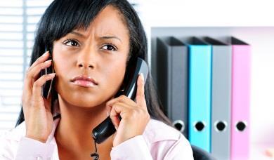 Woman experiencing office stress