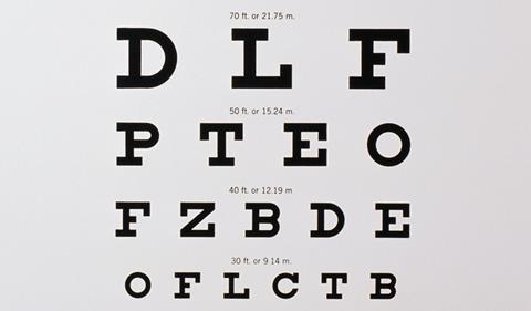 Eye test chart