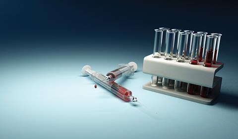Syringes blood samples